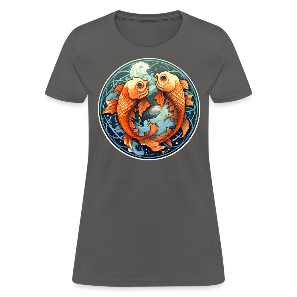 Women's Symbol Pisces T-Shirt - charcoal