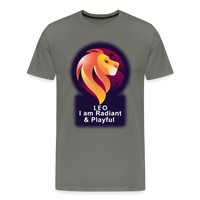 Thumbnail for Men's Glow Leo Premium T-Shirt - asphalt gray