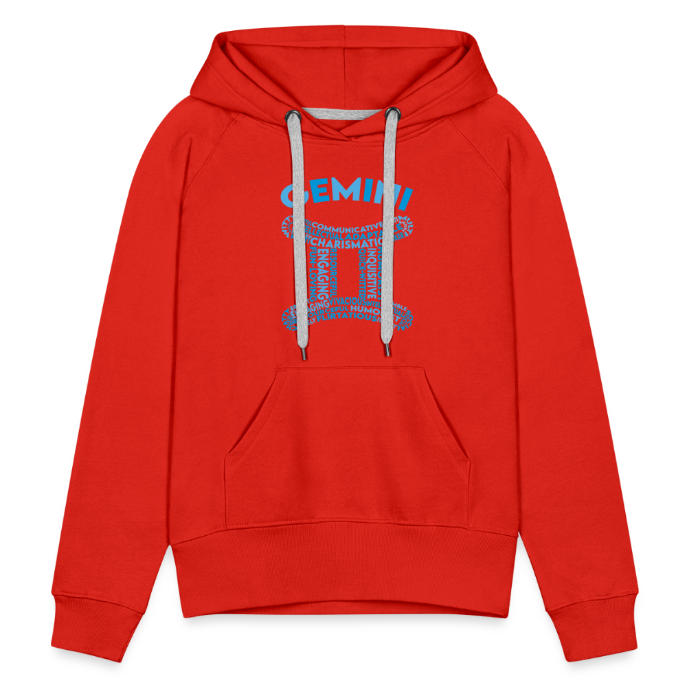 Women's Power Words Gemini Premium Hoodie - red