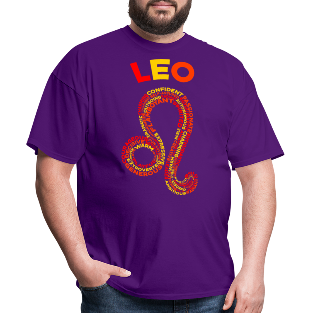 Men's Power Words Leo Classic T-Shirt - purple