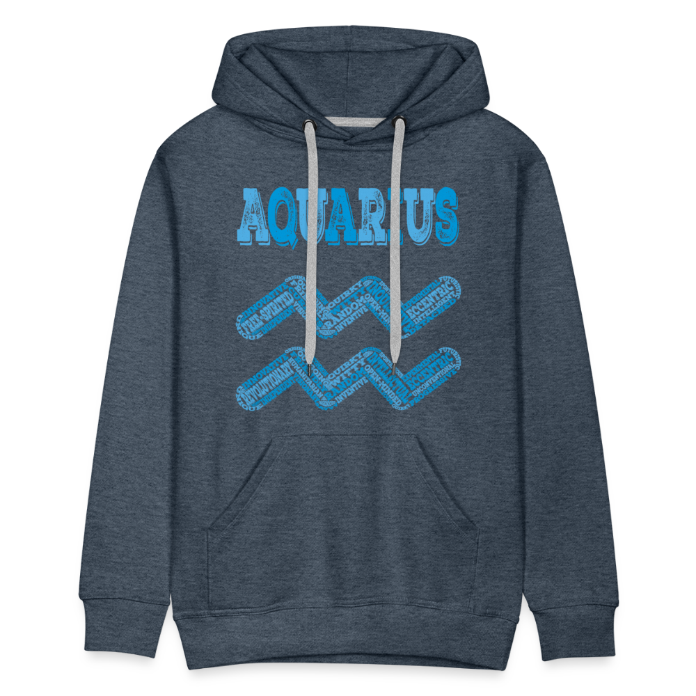 Men's Power Words Aquarius Premium Hoodie - heather denim