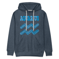 Thumbnail for Men's Power Words Aquarius Premium Hoodie - heather denim