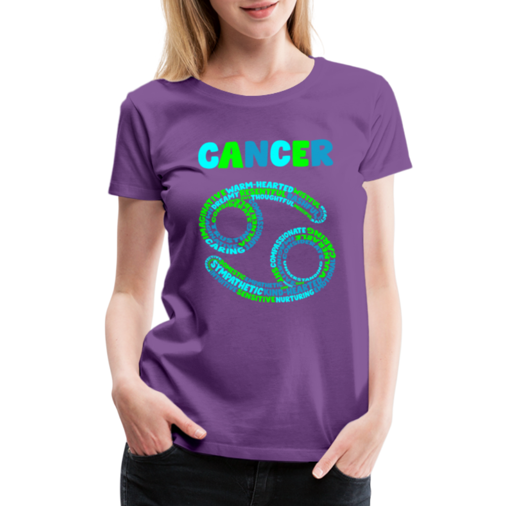 Women's Power Words Cancer Premium T-Shirt - purple