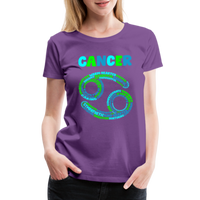 Thumbnail for Women's Power Words Cancer Premium T-Shirt - purple