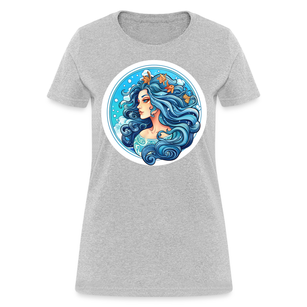 Women's Symbol Aquarius T-Shirt - heather gray