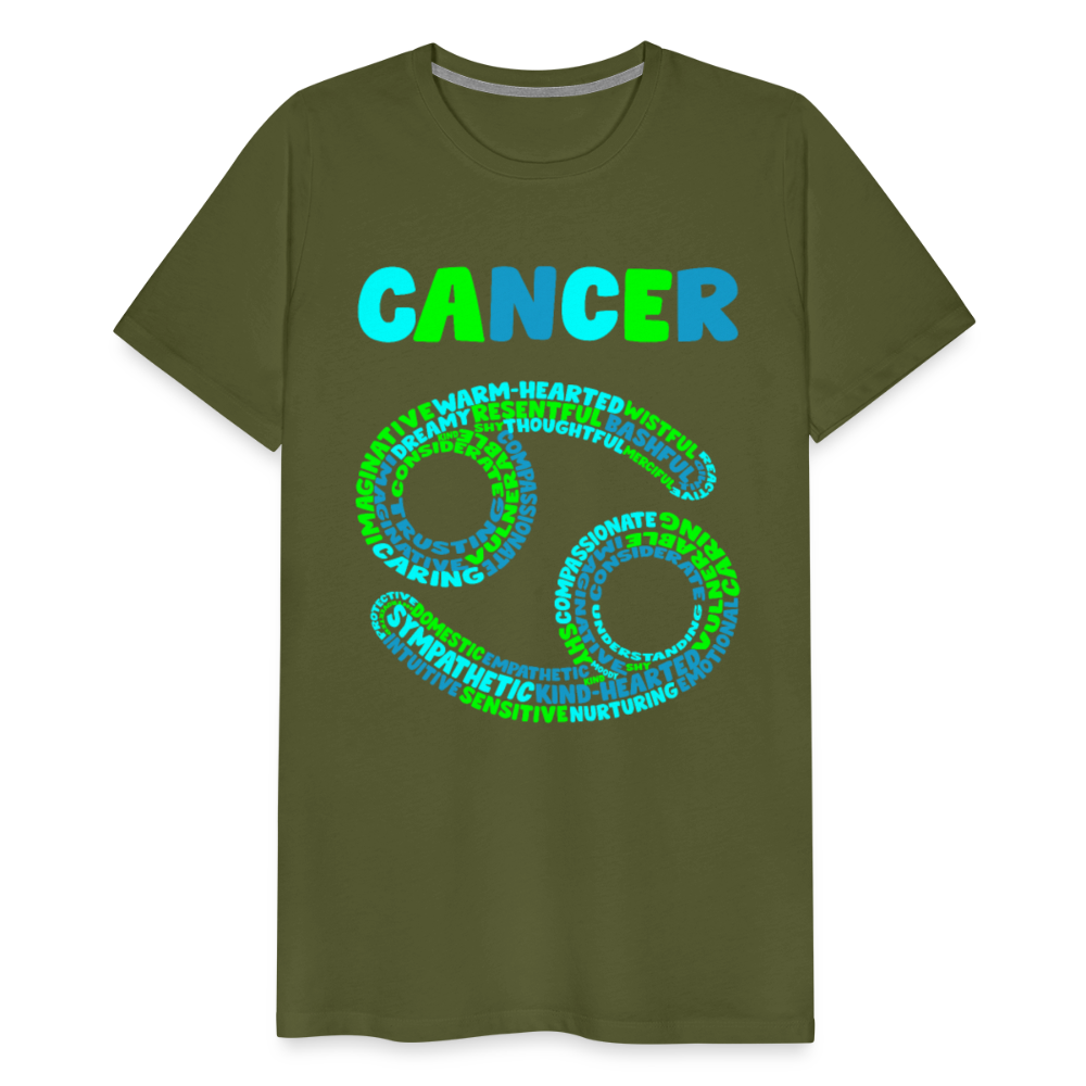 Men's Power Words Cancer Premium T-Shirt - olive green