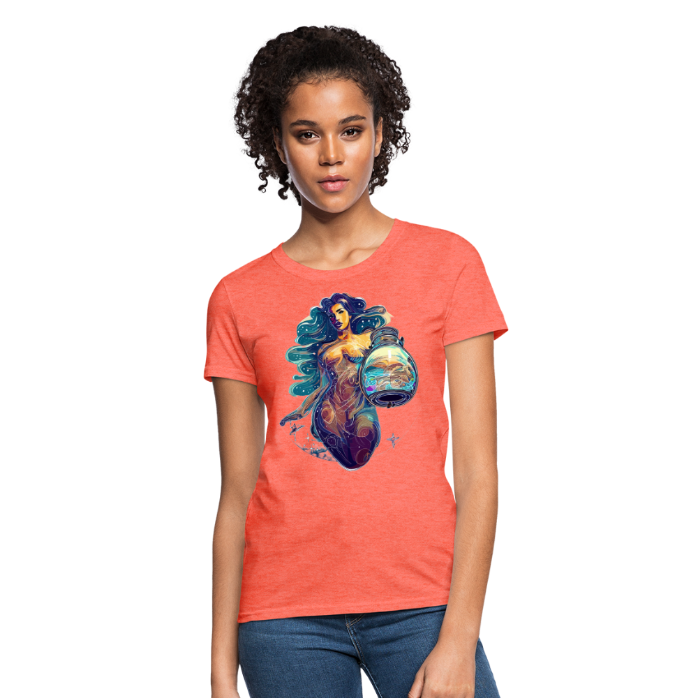 Women's Mythical Aquarius T-Shirt - heather coral