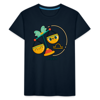 Thumbnail for Kid’s Cartoony Libra Premium Organic T-Shirt - deep navy