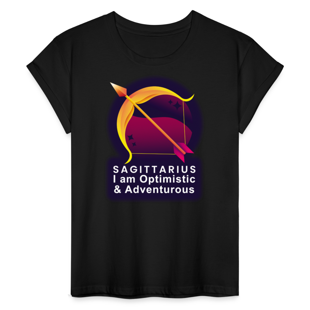 Women's Glow Sagittarius Relaxed Fit T-Shirt - black