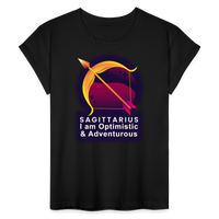 Thumbnail for Women's Glow Sagittarius Relaxed Fit T-Shirt - black