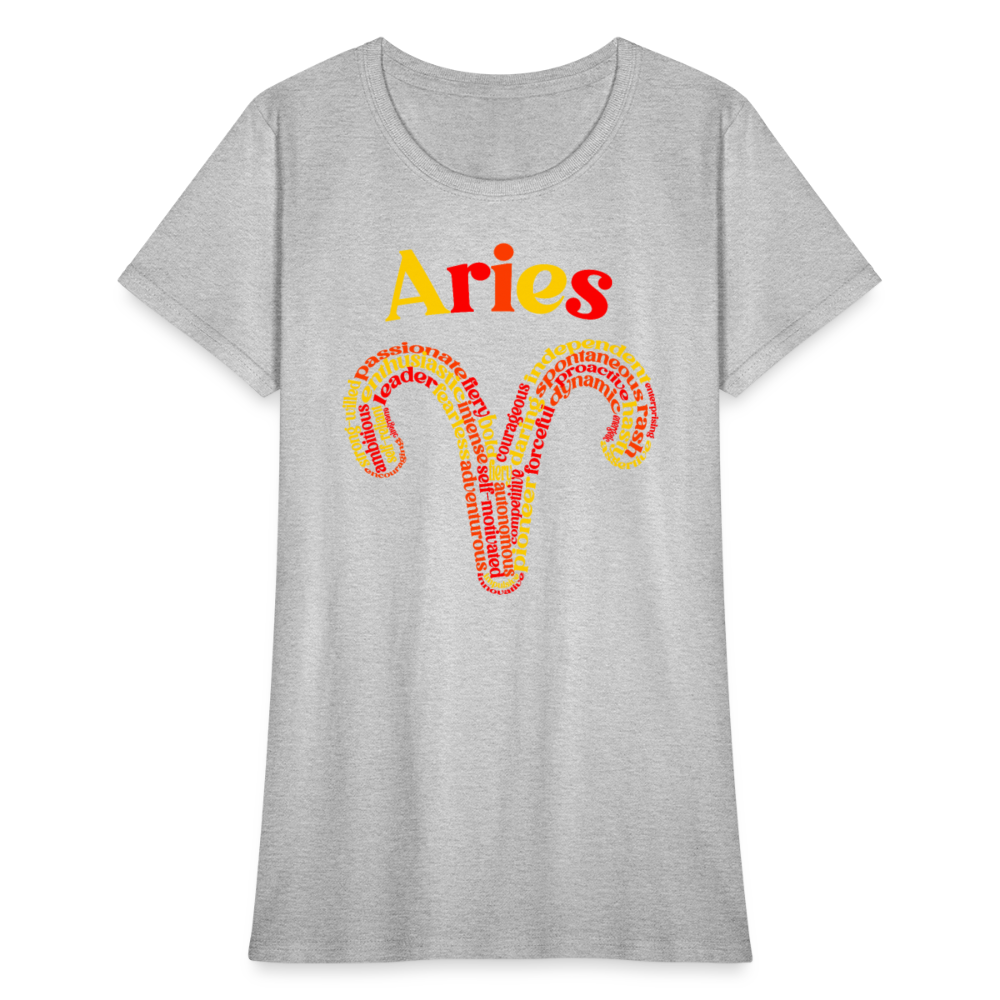 Women's Power Words Aries T-Shirt - heather gray