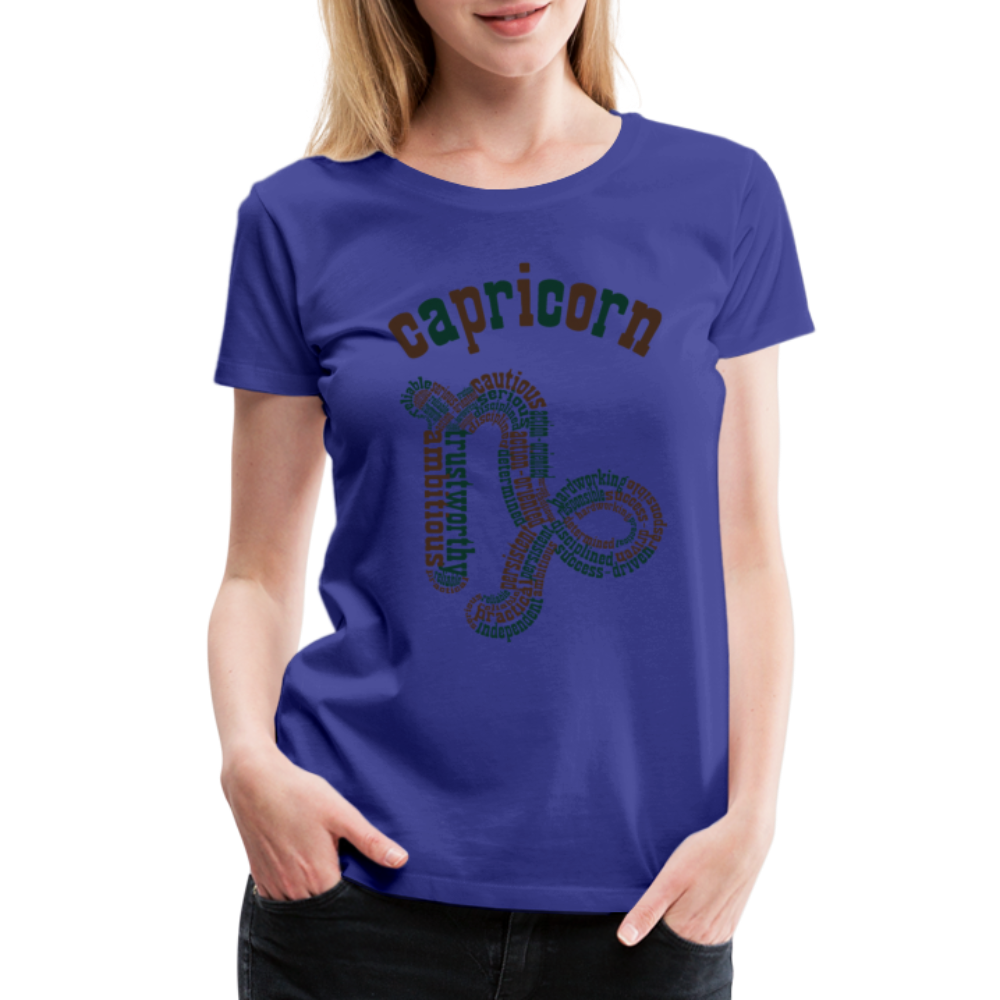 Women's Power Words Capricorn Premium T-Shirt - royal blue