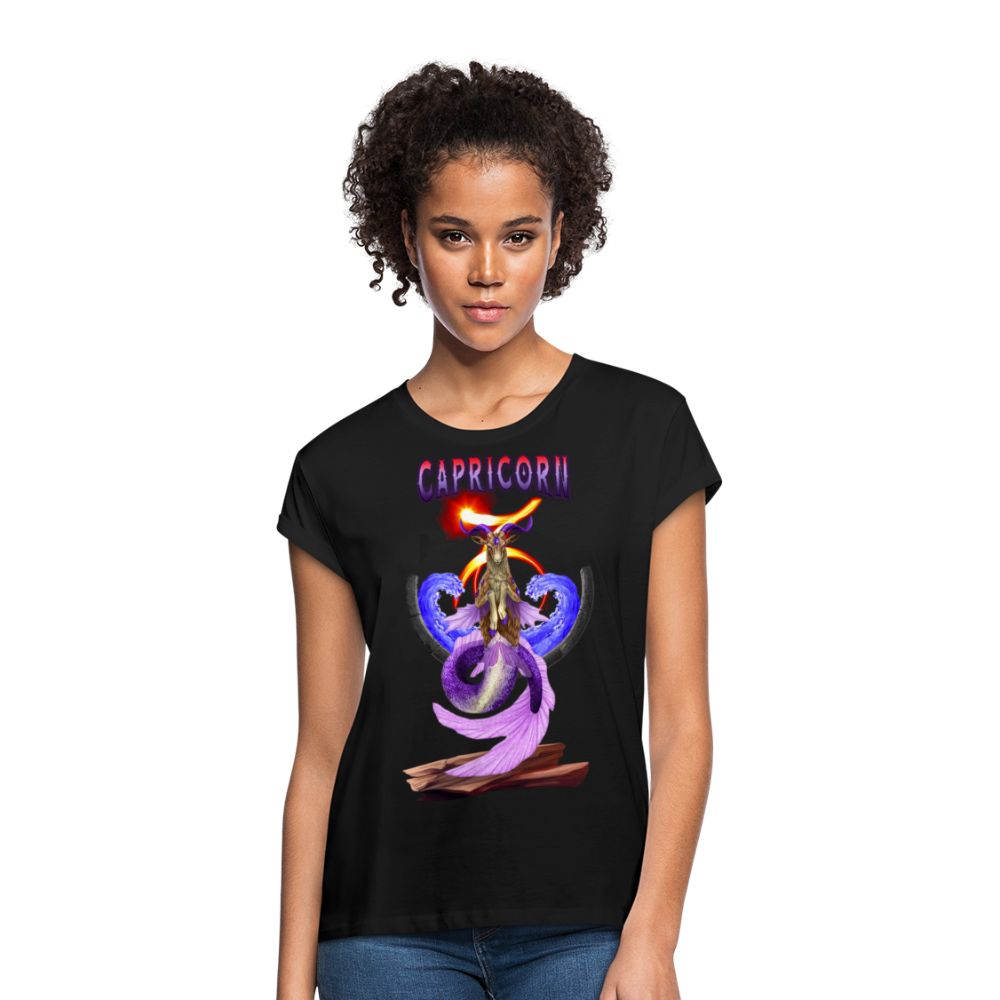 Women's Capricorn Relaxed Fit T-Shirt - black