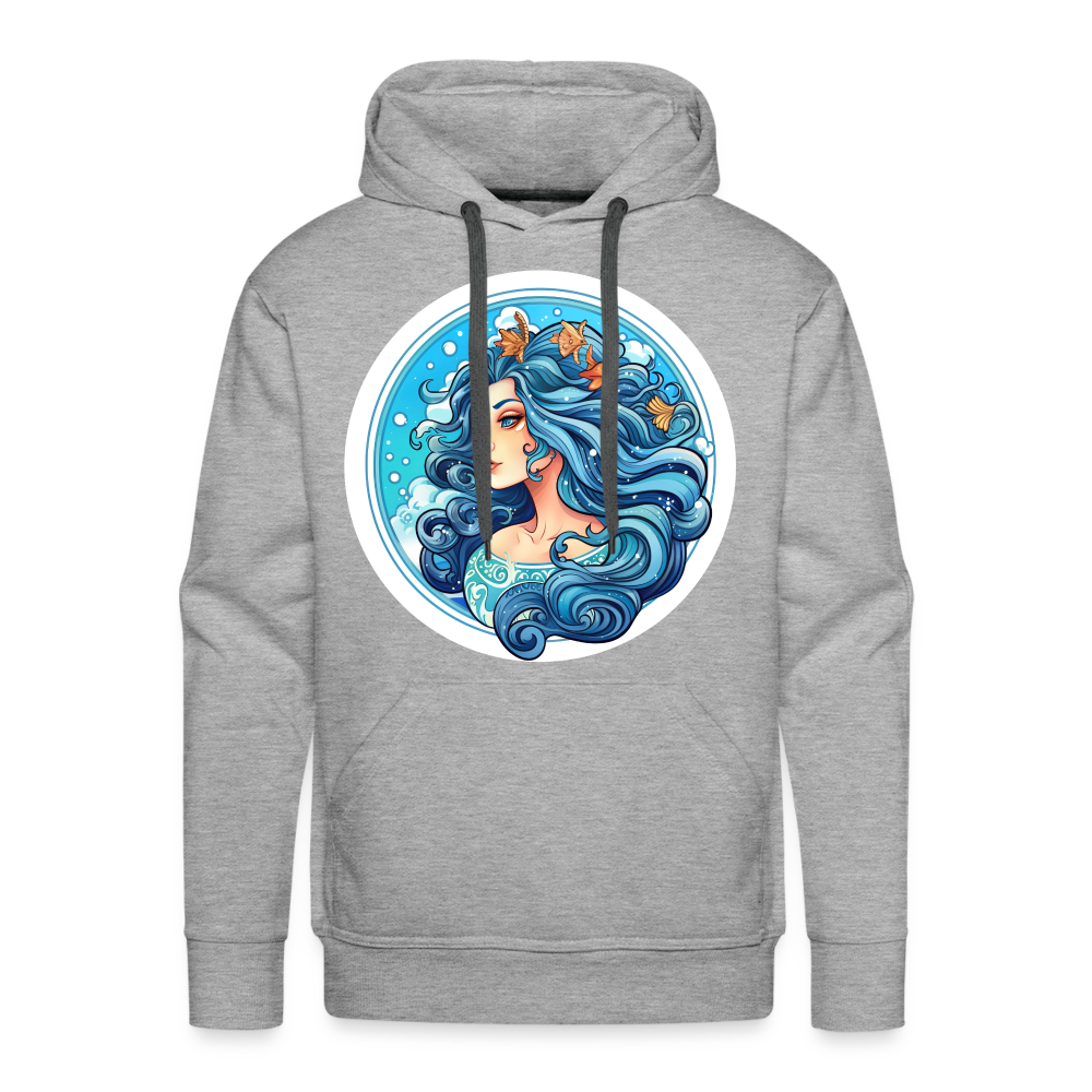 Men’s Symbol Aquarius Premium Hoodie - heather grey