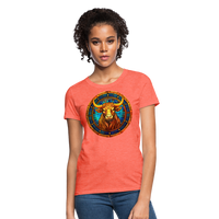 Thumbnail for Women's Mosaic Taurus T-Shirt - heather coral