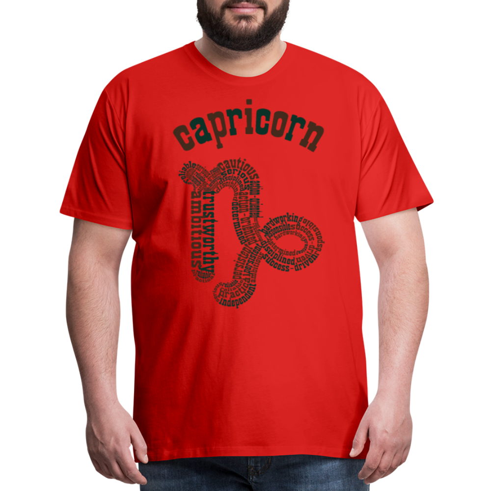 Men's Power Words Capricorn Premium T-Shirt - red