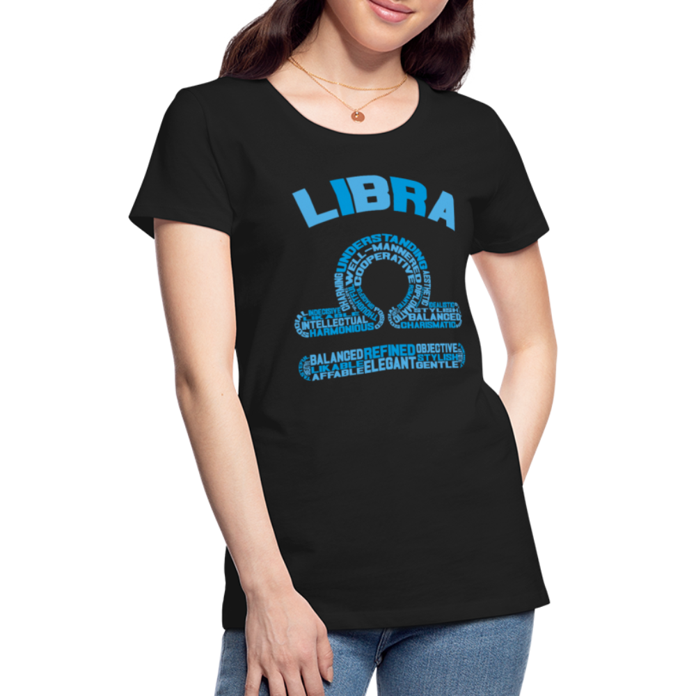 Women's Power Words Libra Premium T-Shirt - black