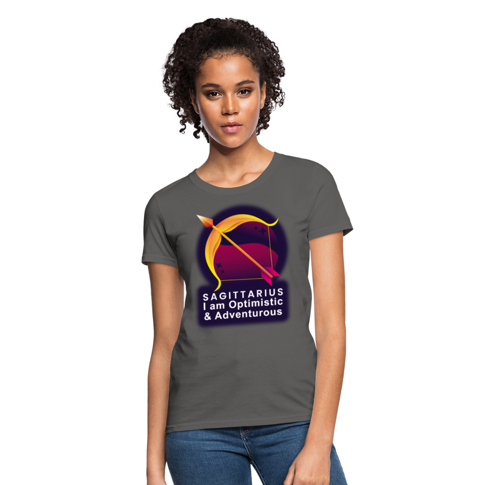 Women's Glow Sagittarius T-Shirt - charcoal