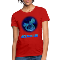 Thumbnail for Women's Stellar Aquarius T-Shirt - red