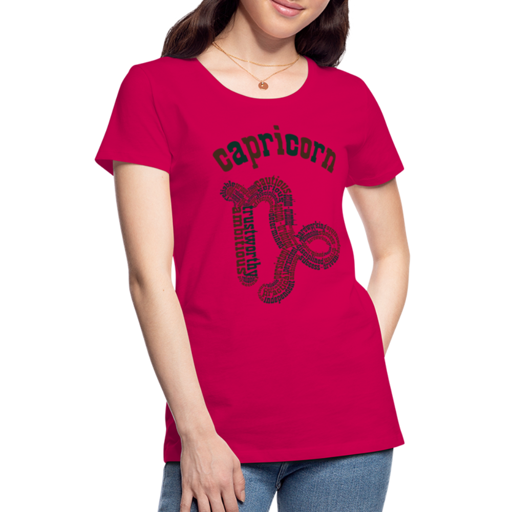 Women's Power Words Capricorn Premium T-Shirt - dark pink