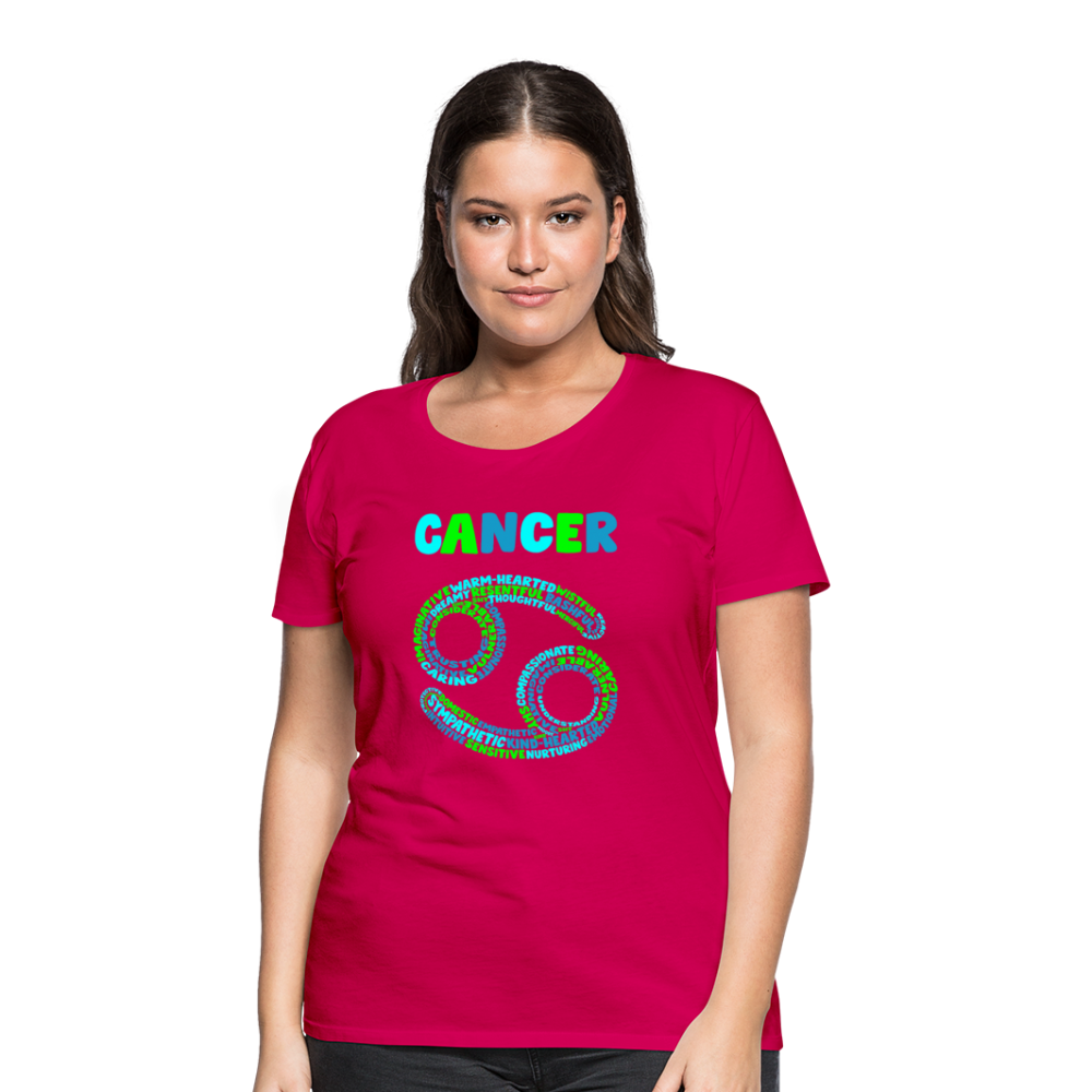 Women's Power Words Cancer Premium T-Shirt - dark pink