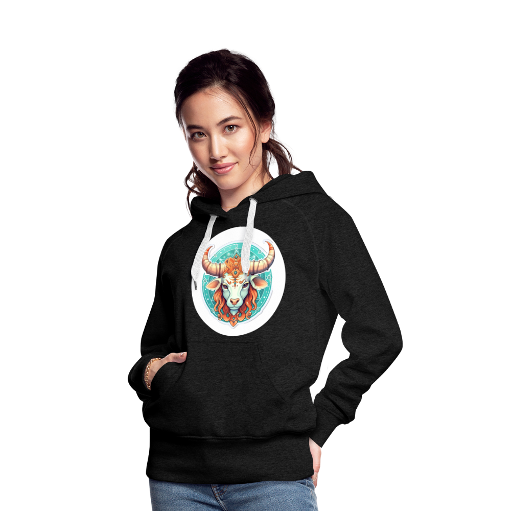 Women’s Symbol Taurus Premium Hoodie - charcoal grey