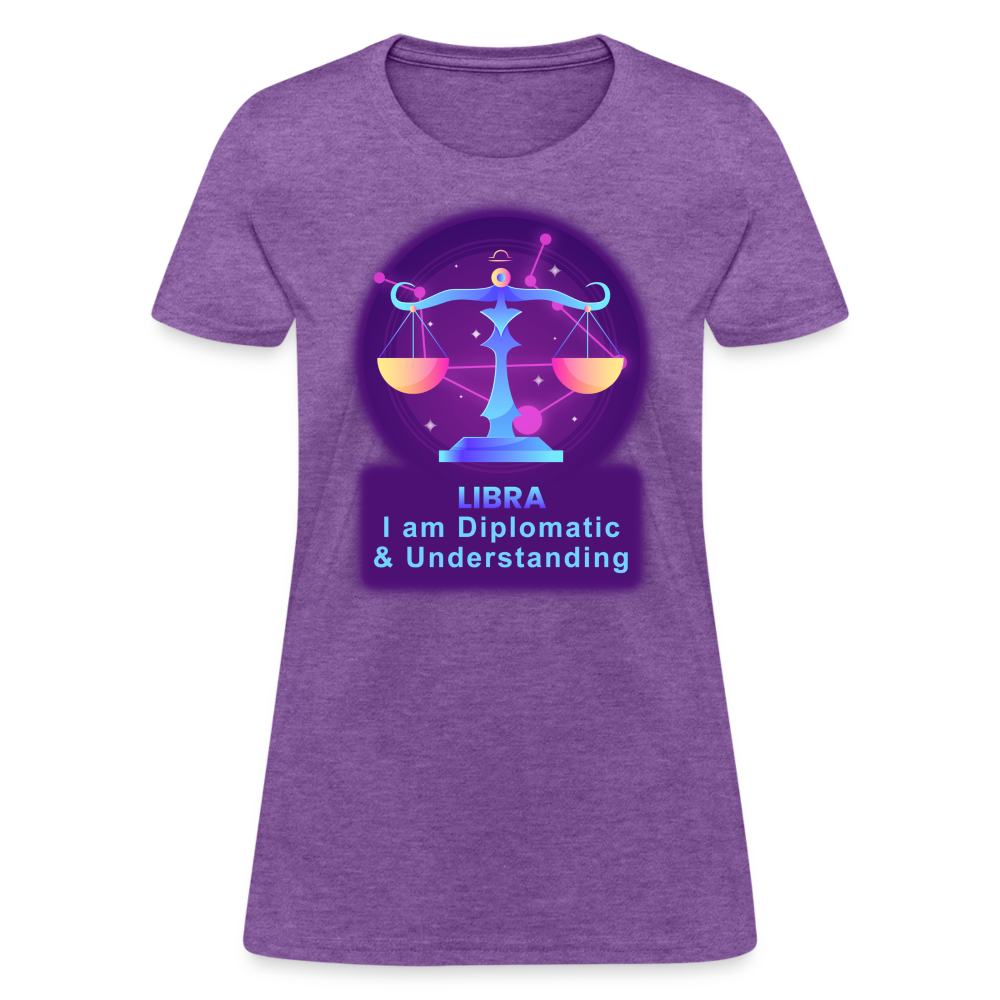 Women's Neon Libra T-Shirt - purple heather