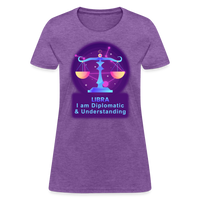 Thumbnail for Women's Neon Libra T-Shirt - purple heather