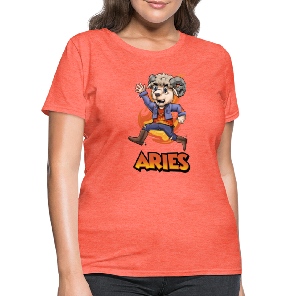 Women's Playful Aries T-Shirt - heather coral