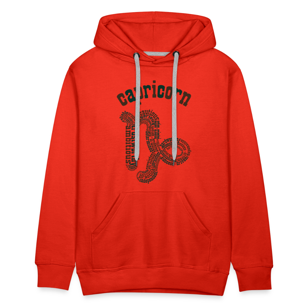 Men's Power Words Capricorn Premium Hoodie - red