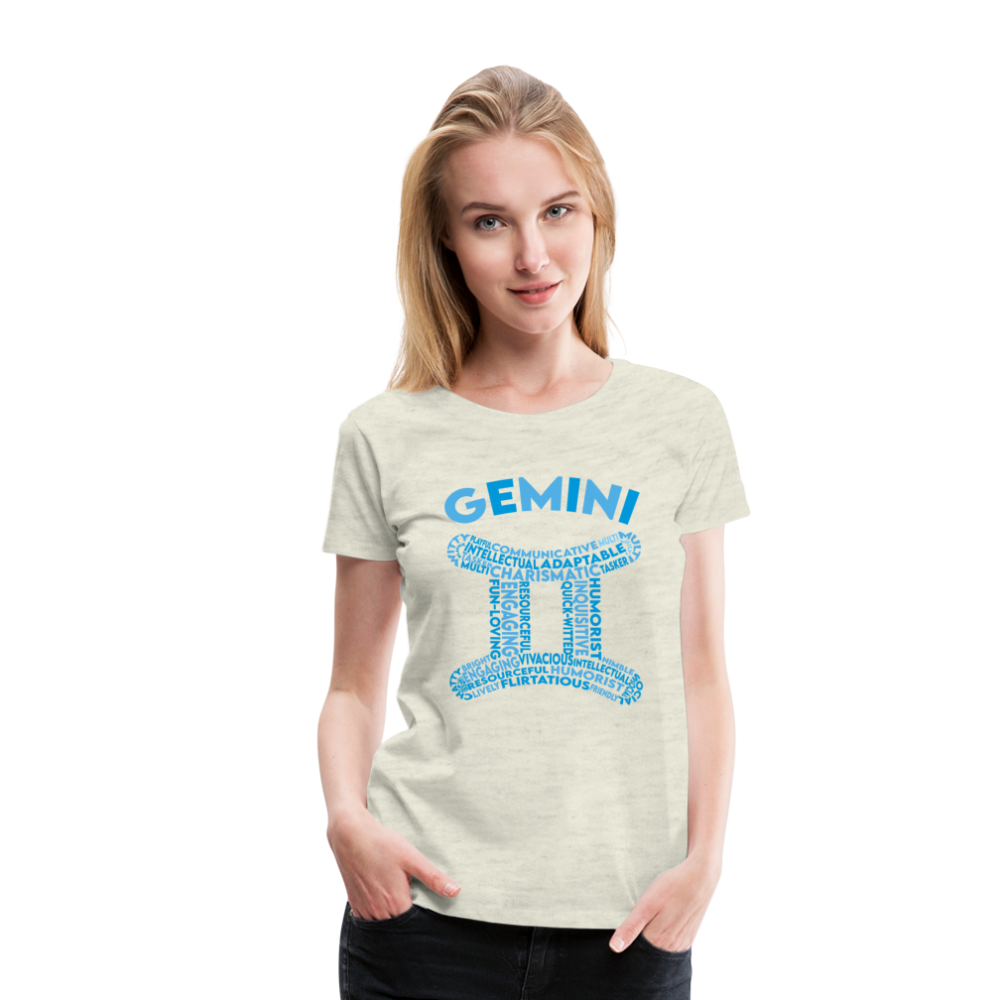 Women's Power Words Gemini Premium T-Shirt - heather oatmeal