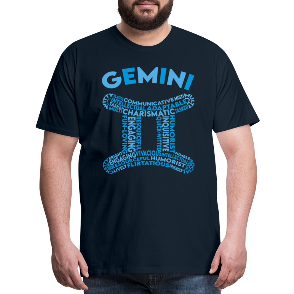 Men's Power Words Gemini Premium T-Shirt - deep navy