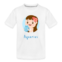 Thumbnail for Kid’s Astro Toon Aquarius Premium Organic T-Shirt - white