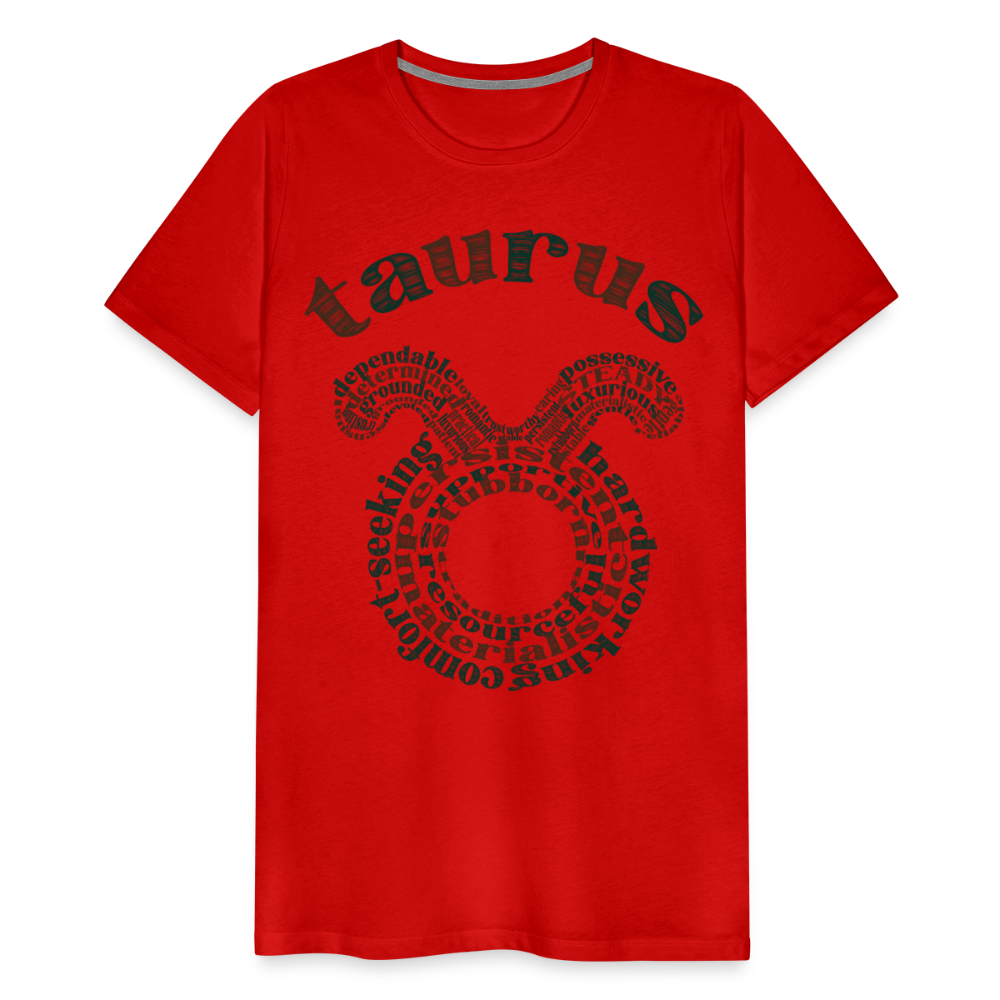 Men's Power Words Taurus Premium T-Shirt - red