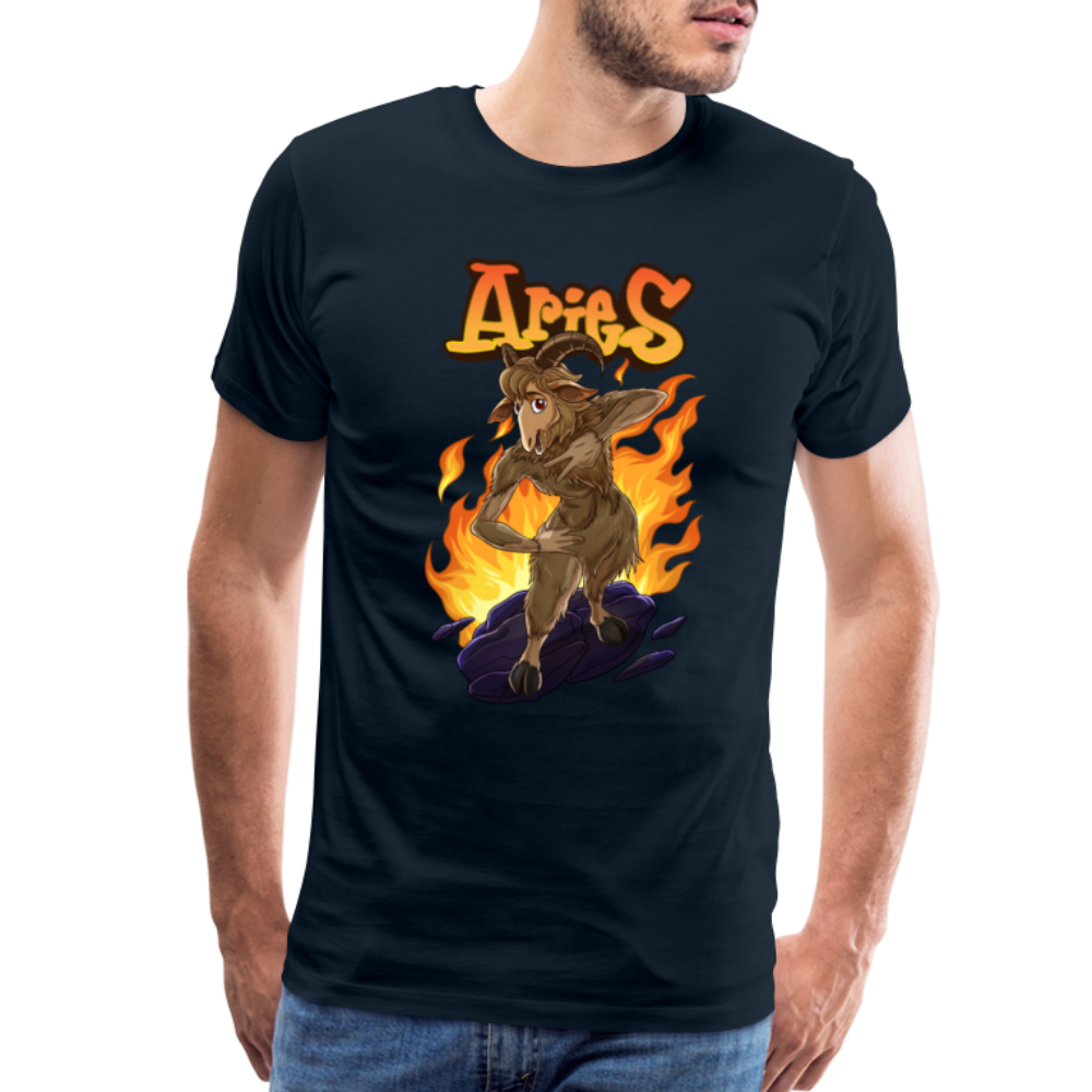 Men's Fiery Aries Premium T-Shirt - deep navy