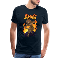 Thumbnail for Men's Fiery Aries Premium T-Shirt - deep navy