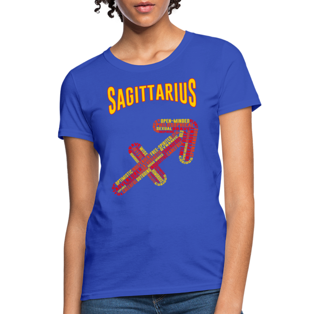 Women's Power Words Sagittarius T-Shirt - royal blue