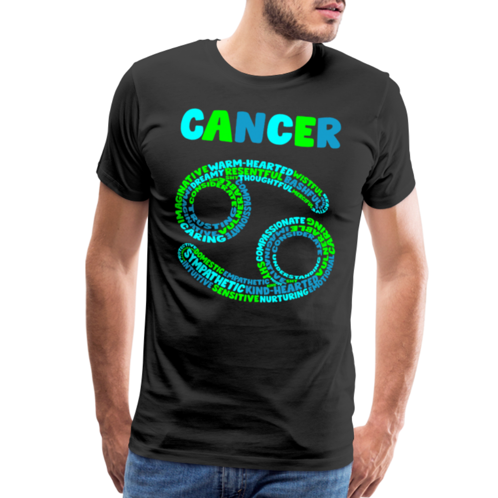 Men's Power Words Cancer Premium T-Shirt - black