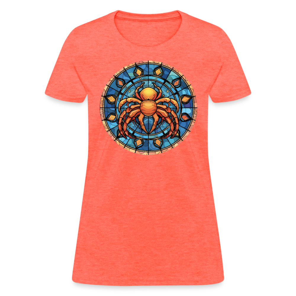 Women's Mosaic Cancer T-Shirt - heather coral