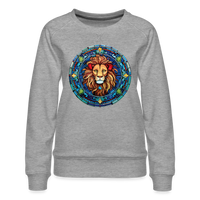 Thumbnail for Women’s Mosaic Leo Premium Sweatshirt - heather grey