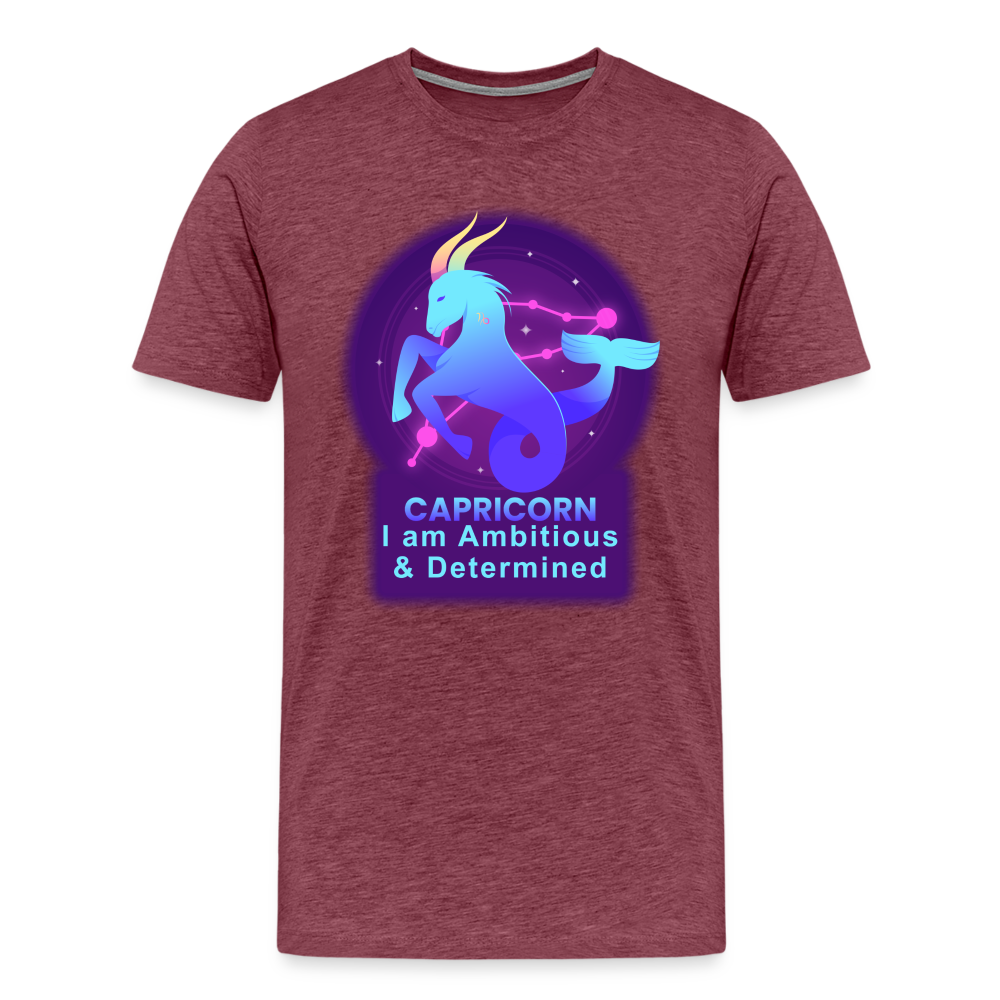 Men's Neon Capricorn Premium T-Shirt - heather burgundy