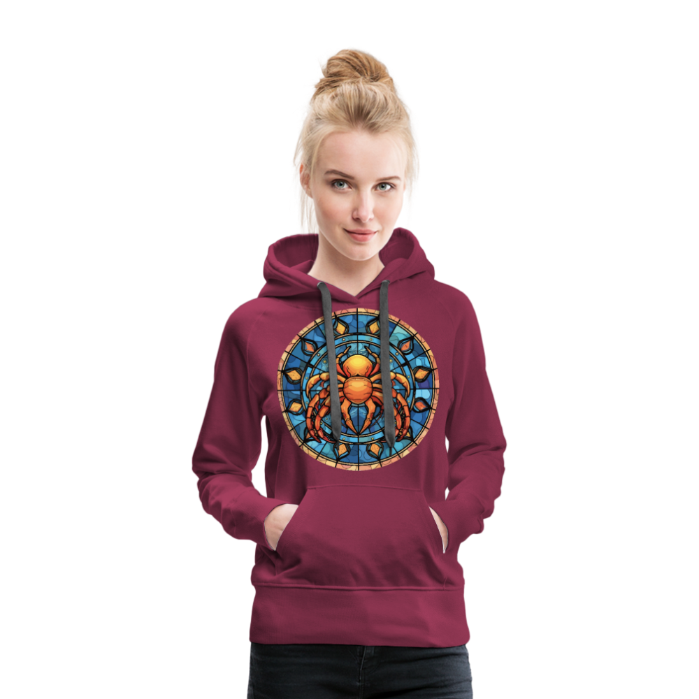 Women’s Mosaic Cancer Premium Hoodie - burgundy