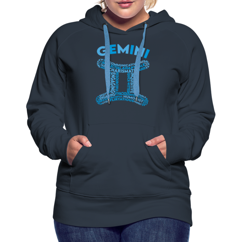 Women's Power Words Gemini Premium Hoodie - navy