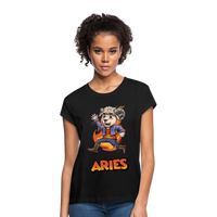 Thumbnail for Women's Playful Aries Relaxed Fit T-Shirt - black