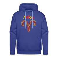 Thumbnail for Men's Power Words Aries Premium Hoodie - royal blue