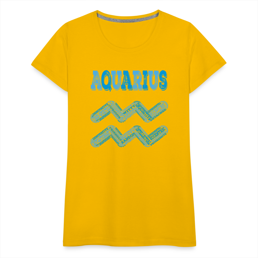 Women's Power Words Aquarius Premium T-Shirt - sun yellow