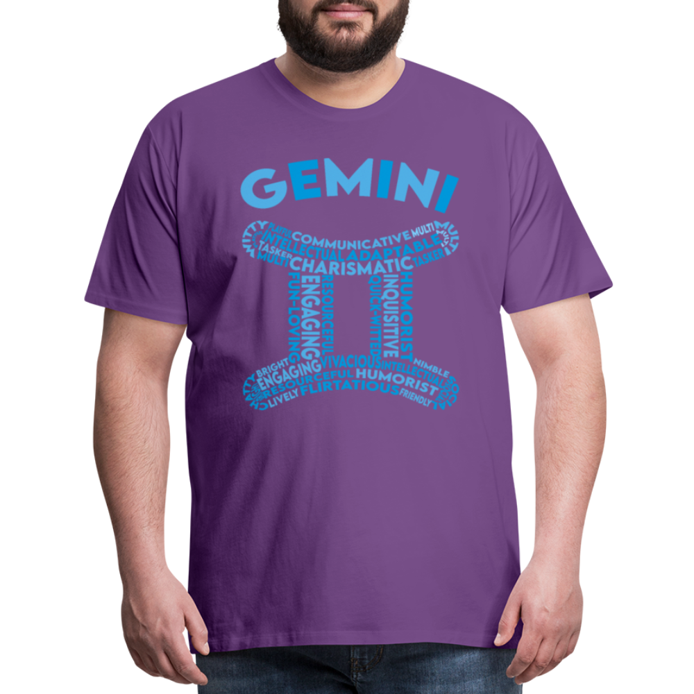 Men's Power Words Gemini Premium T-Shirt - purple