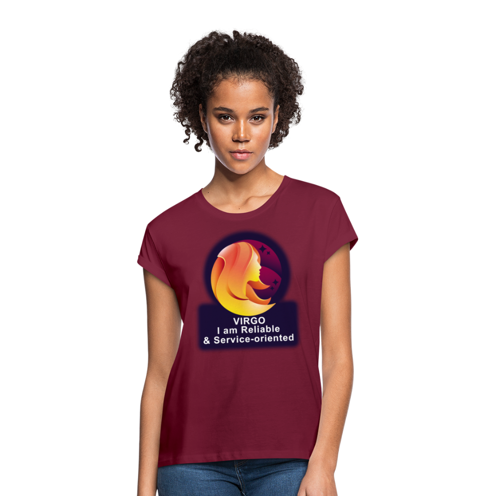 Women's Glow Virgo Relaxed Fit T-Shirt - burgundy