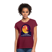 Thumbnail for Women's Glow Virgo Relaxed Fit T-Shirt - burgundy