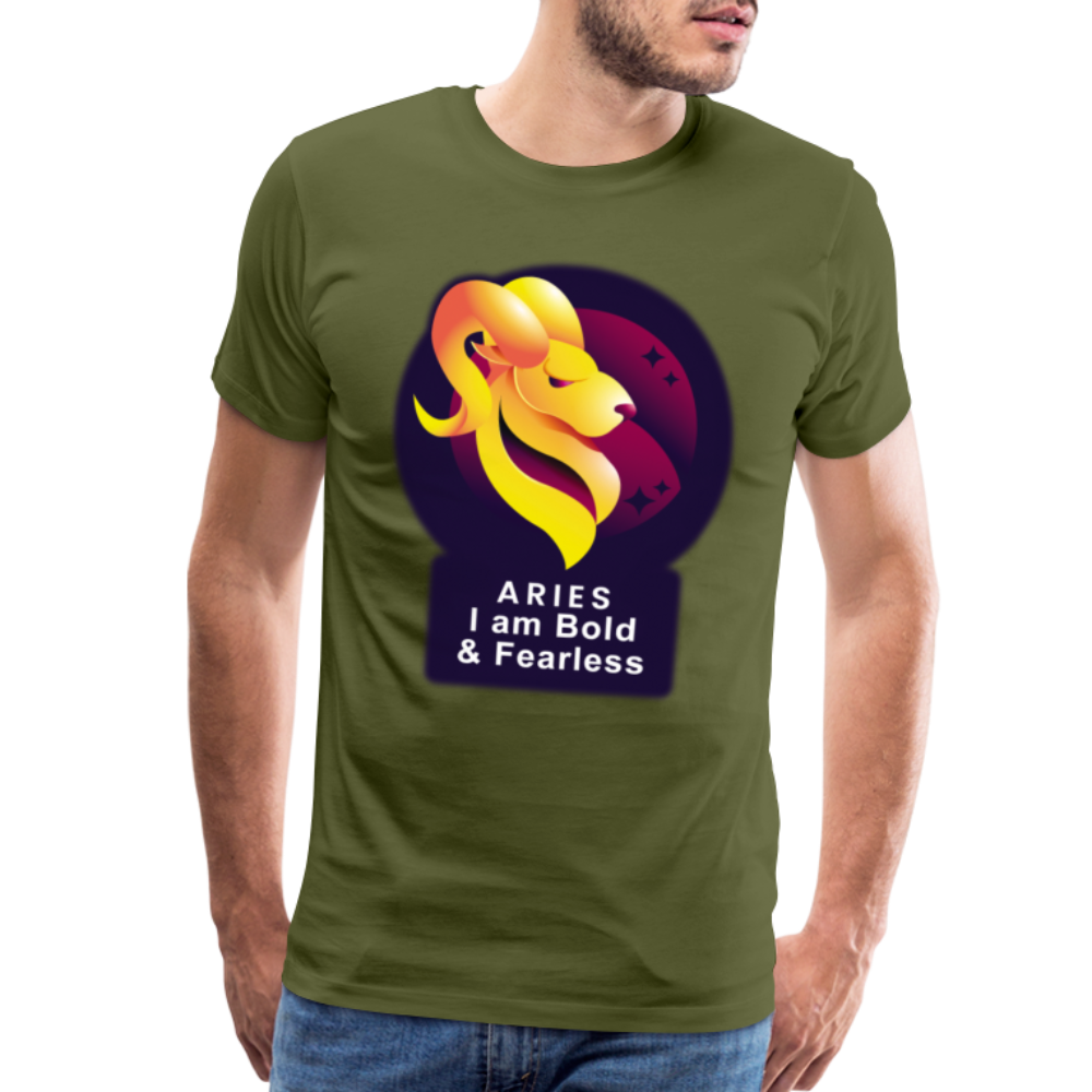 Men's Glow Aries Premium T-Shirt - olive green